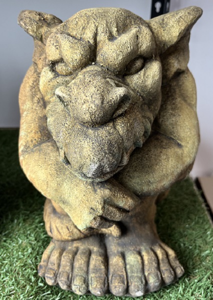 gargoyle with grumpy face