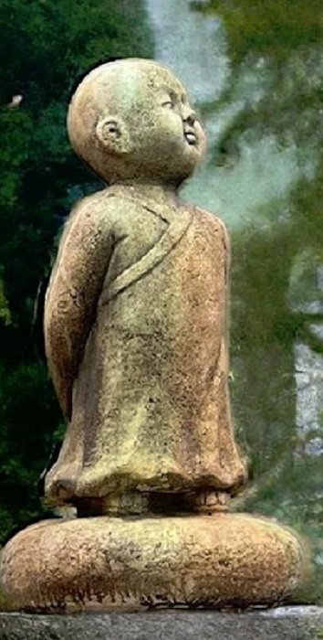 Standing monk on Rock