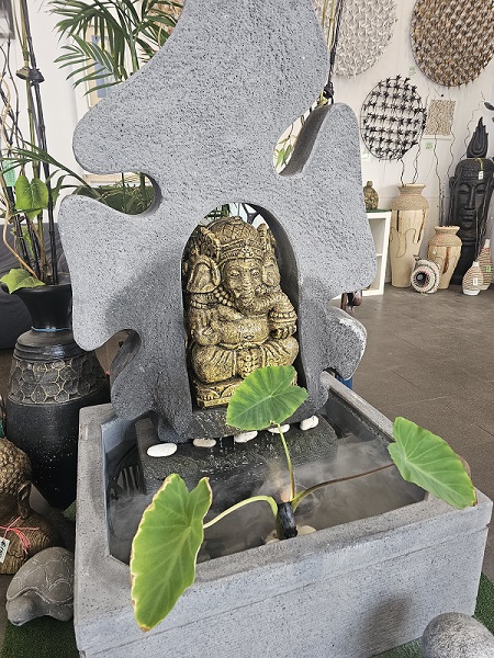 Ganesha in grotto water feature